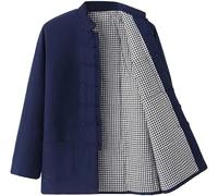 BDXZJ Chaquetas De Traje Tang De Invierno, Traje De Kungfu Tang Para Hombre Abrigos Acolchados De Algodón Para Hombre, Uniformes De Tai Chi Gruesos Y Cálidos, Camisa De Hombre Chino A,M