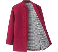 BDXZJ Chaquetas De Traje Tang De Invierno, Traje De Kungfu Tang Para Hombre Abrigos Acolchados De Algodón Para Hombre, Uniformes De Tai Chi Gruesos Y Cálidos, Camisa De Hombre Chino E,M