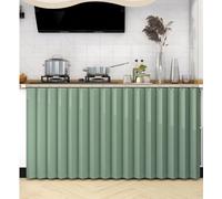 BDXZJ Cortinas Cocina, Cortina De Puerta Plegable para Salón Dormitorio, Cortina Antipolvo para Armario Cortinas De Debajo del Fregadero para Sala De Almacenamiento De Cocina C,H100cm/track75cm