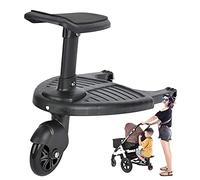 BDXZJ Pedal Auxiliar para Cochecito De Bebé, Adaptador De Pedal para Cochecito, Remolque Auxiliar para Niños, Patinete Doble para Autoestopista, con Un Peso Máximo De 50 Libras Black
