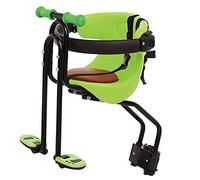 BDXZJ Silla Delantera para Niños para Bicicleta Sillas de Bicicletas para Niños, Asiento Bicicleta para Niños con Cinturón de Seguridad, Respaldo, Pedales, Pasamanos para Niños, Niñas Green