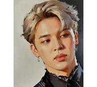 BDYLYS BTS Jimin Pintura por números - Pintura por números con pinceles y pinturas acrílicas para principiantes y creativos, K-Pop Fanart decoración de pared regalo para ARMY