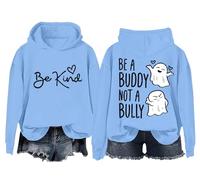 Be A Buddy Not A Bully - Sudadera con capucha para Halloween, color naranja, antibullying Unity Day Be Kind, camiseta unisex, azul celeste, XL