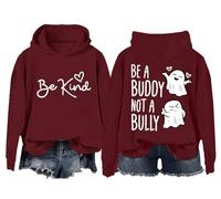 Be A Buddy Not A Bully - Sudadera con capucha para Halloween, color naranja, antibullying Unity Day Be Kind, camiseta unisex, Burdeos, M