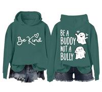 Be A Buddy Not A Bully - Sudadera con capucha para Halloween, color naranja, antibullying Unity Day Be Kind, camiseta unisex, verde, XL