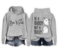 Be A Buddy Not A Bully - Sudadera con capucha para Halloween, color naranja, antibullying Unity Day Be Kind, camiseta unisex, gris, S