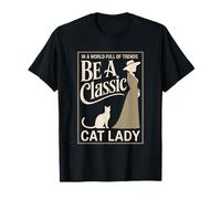 Be A Classic Cat Lady Vintage Cita Retro Style Owner Camiseta