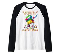 Be A Custom Build Funny Master Builder Dabbing Kids Boys Camiseta Manga Raglan