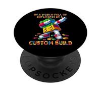 Be A Custom Build Funny Master Builder Dabbing Kids Boys PopSockets PopGrip Adhesivo