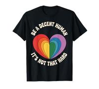 Be A Decent Human - LGBT Heart Retro Message Camiseta