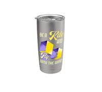 Be a Kite and Fly with the Wind Motivational Quote Vaso térmico de acero inoxidable de doble pared
