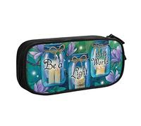 Be A Light to The World - Estuche multifuncional para lápices, organizador de artículos de papelería con cremallera para oficina y viajes, #484, 21x10.5x5cm