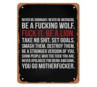 Be A Lion Motivational Metal Sign Workout Inspiration Gym Wall Decor Office Discipline Quote Mindset 8 X 12 in