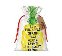 Be A Pineapple - Bolsa de regalo de lino con cordón para Navidad, bolsa de almacenamiento adecuada para embalaje de regalo de cumpleaños de Navidad