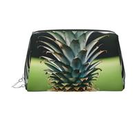 Be a Pineapple - Estuche de belleza portátil con estampado de piña, bolsa de viaje compacta con ranuras interiores organizadas para uso diario, Silver, One Size