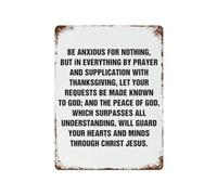 Be Anxious for Nothing Verse Metal Sign 8x12 Inch