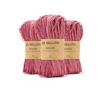 BE BELLÓN Ovillo de Rafia Natural para Tejer Crochet - Hebras para Bolsos y Sombreros - Especial Ganchillo y Manualidades - 3x50g Rosita