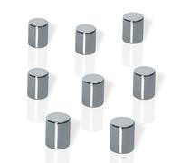 Be!Board B3103 Imanes de neodimio, cilindro, Ø8 x 10 mm, color plateado, 8 unds.