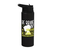 Be Brave Be Strong Be Fearless Childhood Cancer Awareness Stainless Steel Insulated Water Bottle