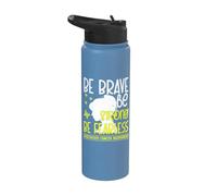 Be Brave Be Strong Be Fearless Childhood Cancer Awareness Stainless Steel Insulated Water Bottle