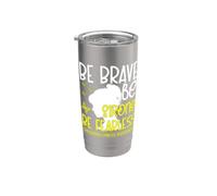 Be Brave Be Strong Be Fearless Childhood Cancer Awareness Vaso térmico de acero inoxidable de doble pared