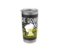Be Brave Be Strong Be Fearless Childhood Cancer Awareness Vaso térmico de acero inoxidable de doble pared