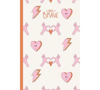 Be Brave Journal Notebook - 6x9, 200 Pages, Cute Heart & Lightning Design
