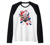 BE British Xmas Crimbo Flag, Reino Unido, inglés Camiseta Manga Raglan