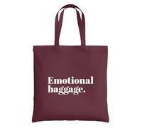 Be Buz Bolsa de equipaje emocional - Divertida bolsa de compras reutilizable de algodón - Bolsa de mano con cita sarcástica - Bolsa de transporte diario para mujeres y hombres, Burgundy, One Size