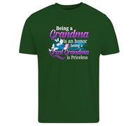 Be Buz Camiseta para mujer con texto en inglés "Being A Grandma is an Honor Being A Great Grandma is Priceless", verde (Forest green), XL