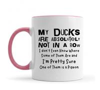 Be Buz Divertida taza de café sarcástica, My Ducks are Absolutely Not in A Row, taza novedosa de cerámica blanca de 11 onzas, regalo humorístico para mujeres, madres y compañeros de trabajo (interior