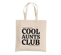 Be Buz Proud Member Cool Aunts Club - Bolsa de algodón reutilizable para mujer - Divertida bolsa "Like a Mom but Cooler" - Regalo para tías, hermanas y amigas, natural, One Size