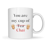 Be Buz Taza de café con texto en inglés "You are My Cup of Chai", divertida taza de cerámica con cita de té Desi, taza blanca de 325 ml con vasos de té, regalo para aniversario de San Valentín