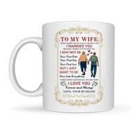 Be Buz Taza romántica para esposa de marido - Taza de café con texto en inglés «To My Wife I Love You Forever and Alway», regalo de aniversario, cumpleaños, San Valentín para esposa, taza de cerámica