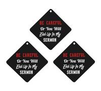 Be Careful Or You'll End Up In My Sermon - Ambientadores para coche, 3 unidades, para colgar, aromas de larga duración, para aromaterapia, tabletas, espejo retrovisor, accesorios interiores