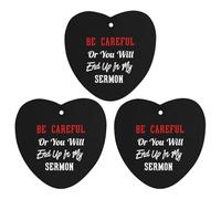 Be Careful Or You'll End Up In My Sermon - Ambientadores para coche, 3 unidades, para colgar, aromas de larga duración, para aromaterapia, tabletas, espejo retrovisor, accesorios interiores