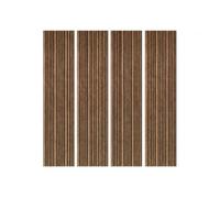 Be-Creative - Juego de 4 paneles de pared de listones acústicos de nogal - 2400 x 600 mm, panel de pared de listones de madera de varios anchos con respaldo de fieltro, paneles decorativos de pared