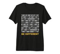 Be Different Binary Design | Programador de codificación Nerd IT Camiseta Premium