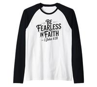 Be Fearless In Faith - Verso bíblico Inspirador Cristiano Camiseta Manga Raglan