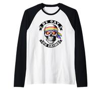BE Gay DO Crime Cráneo Queer Punk Queercore Bandera LGBT+ Camiseta Manga Raglan