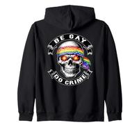 BE Gay DO Crime Cráneo Queer Punk Queercore Bandera LGBT+ Sudadera con Capucha