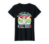 Be Gay Do Crime Kill God for LGBT Gay Pride Month Camiseta gráfica económica, Mujer, Negro, M