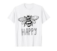Be Happy Bee Happy Funny Save The Bees Honey Hive Honeycomb Camiseta