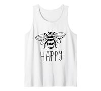 Be Happy Bee Happy Funny Save The Bees Honey Hive Honeycomb Camiseta sin Mangas