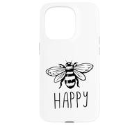 Be Happy Bee Happy Funny Save The Bees Honey Hive Honeycomb Carcasa para iPhone 15 Pro