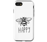 Be Happy Bee Happy Funny Save The Bees Honey Hive Honeycomb Carcasa para iPhone SE (2020) / 7/8
