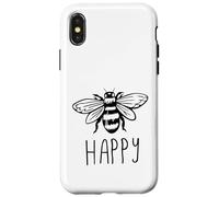 Be Happy Bee Happy Funny Save The Bees Honey Hive Honeycomb Carcasa para iPhone X/XS