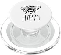 Be Happy Bee Happy Funny Save The Bees Honey Hive Honeycomb PopSockets PopGrip para MagSafe