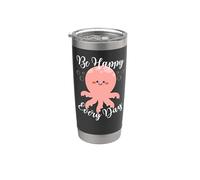 Be Happy Every Day - Cita motivacional con diseño de pulpo Vaso térmico de acero inoxidable de doble pared