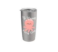 Be Happy Every Day - Cita motivacional con diseño de pulpo Vaso térmico de acero inoxidable de doble pared